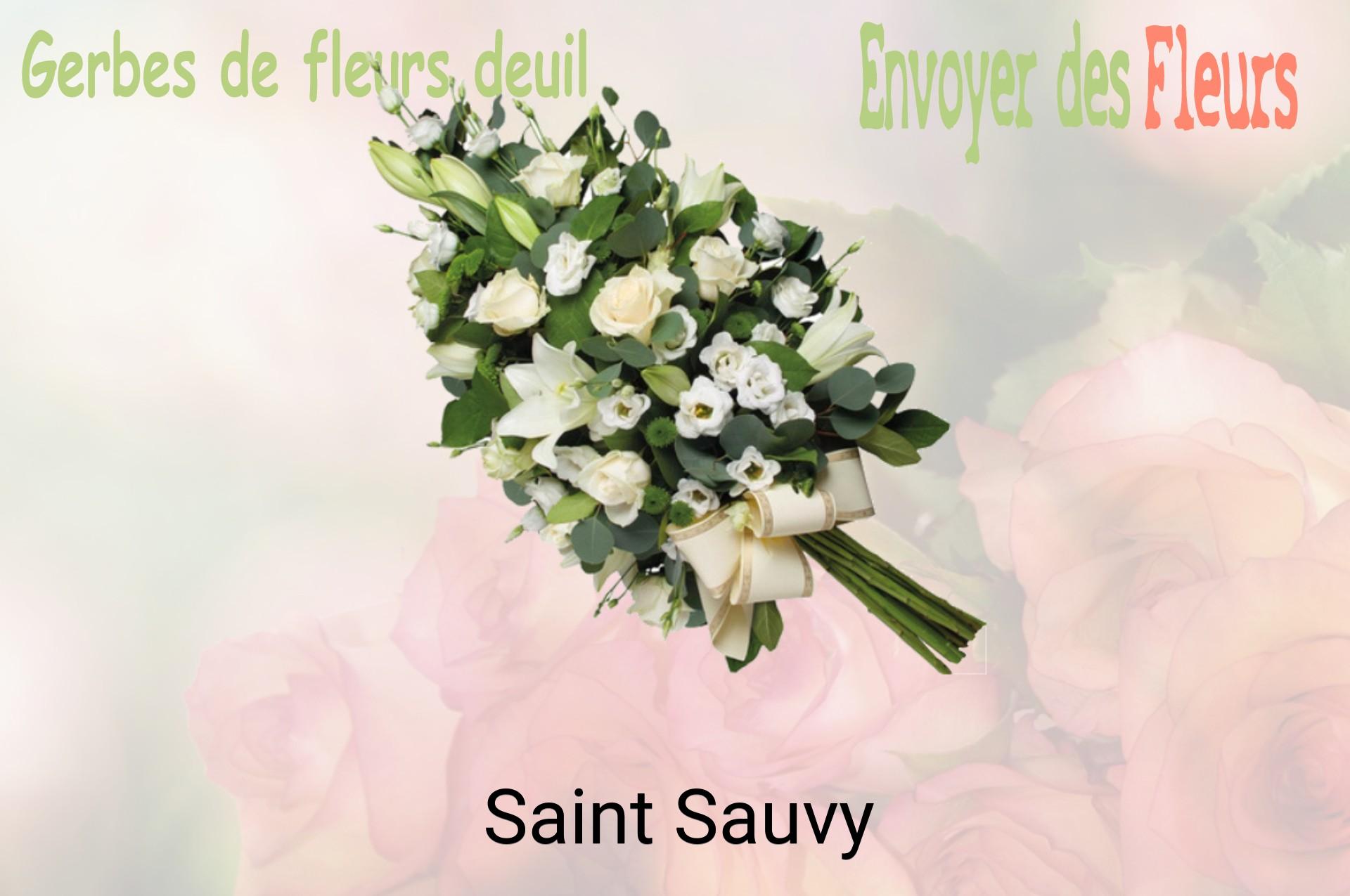 Gerbe de fleurs de deuil livrée à Saint-Sauvy